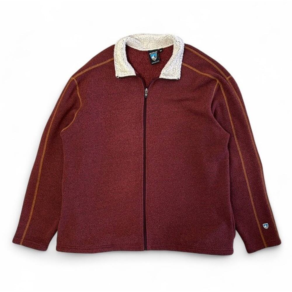 Kuhl Alfpaca Men’s Red Fleece Full-zip Hiking Jacket Size XXL Sherpa Collar